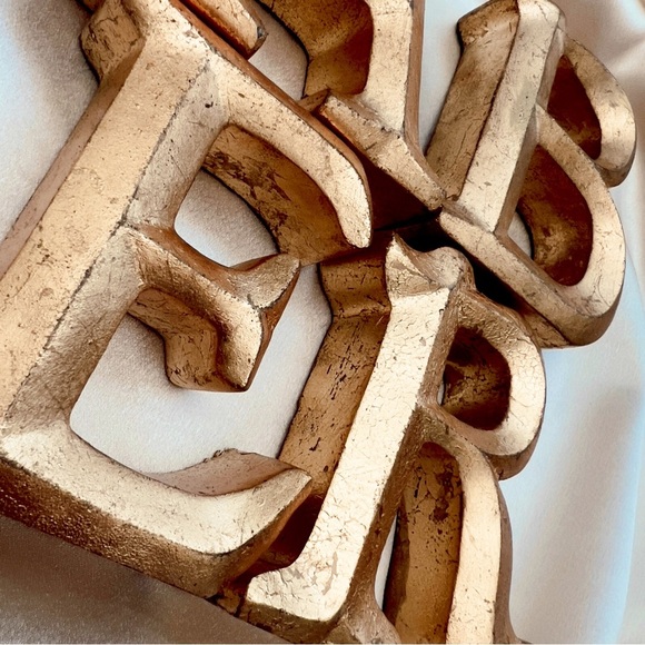 GOLD GILDED INITIAL LETTER HOME DECOR - Picture 3 of 6